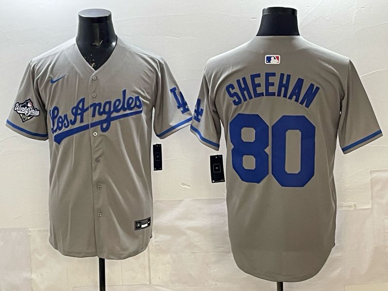Men 2025 Los Angeles Dodgers #80 Sheehan Grey Game Nike MLB Jersey style 002->los angeles dodgers->MLB Jersey